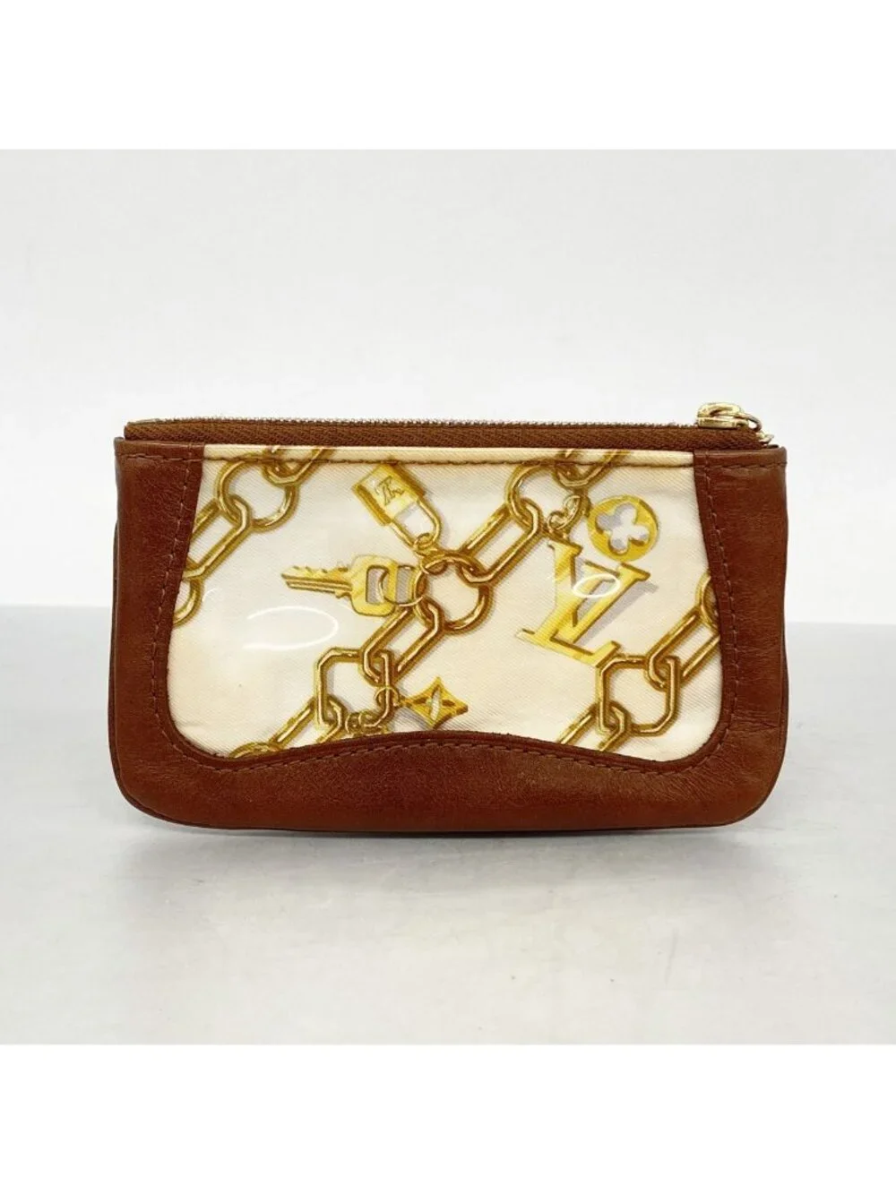 Louis Vuitton Coin Purse Monogram Charm Pochette Cles Blanc